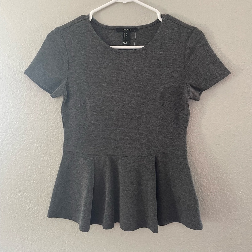 Grey peplum top